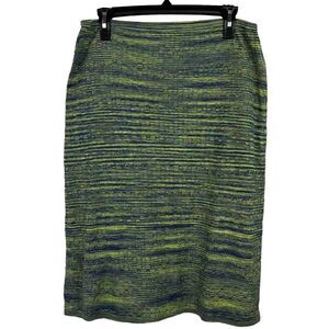 Isabella Bird Tussam Silk Pull On Skirt Medium Green Multi Color Comfy Casual